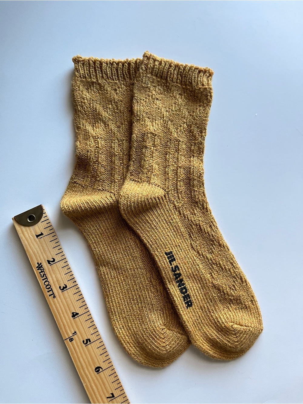 Jil Sander Yellow Knit Crew Socks - Picture 5 of 5